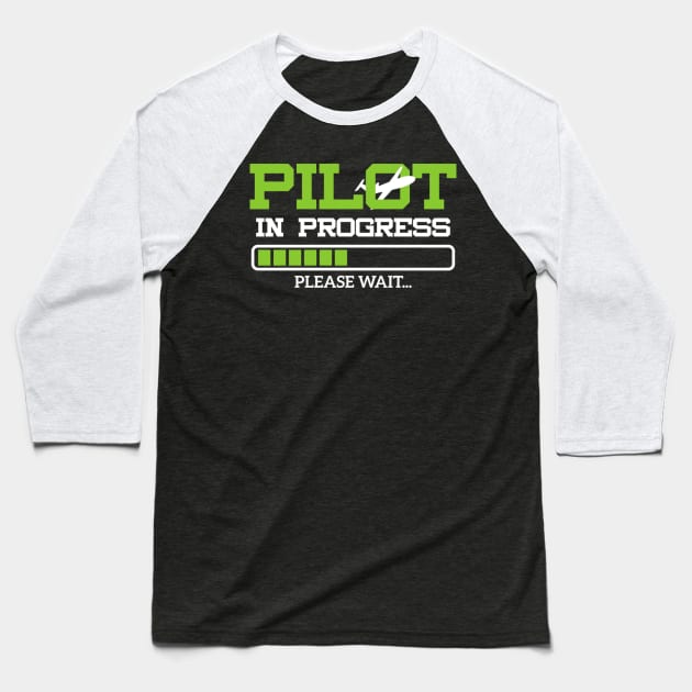 Pilot In Progress Flight Student Baseball T-Shirt by HypeRamen